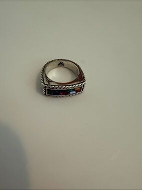 Brighton St. Michel - Multicolor Inlay Square Sterling Silver Ring